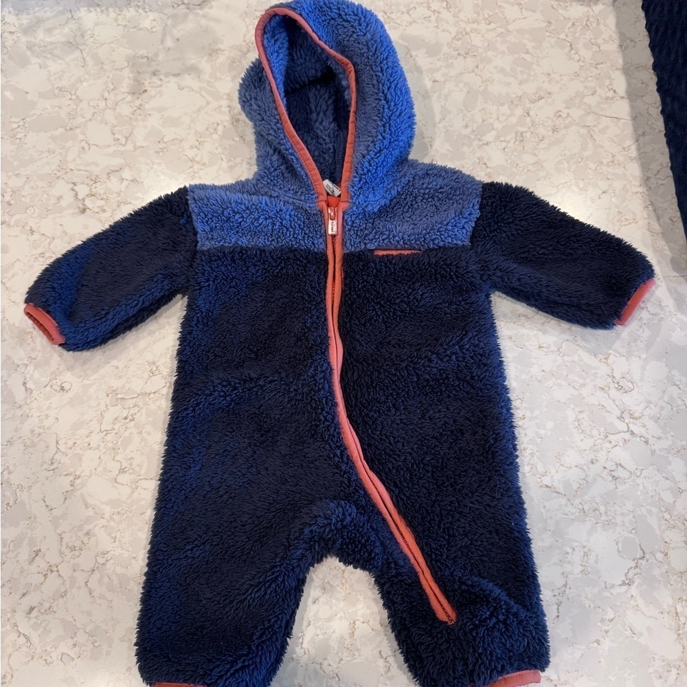 Old Navy 3-6 month Cozy Blue and Navy Kids One Piece - Picture 2 of 8